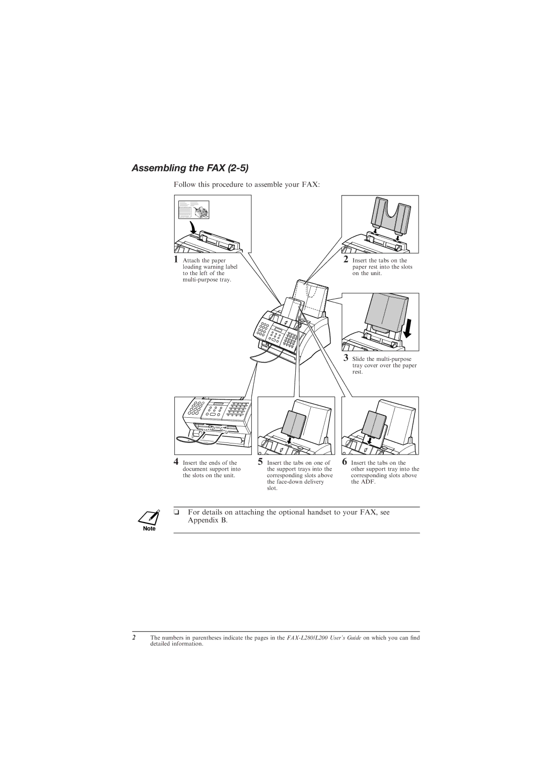 Canon L200 manual Assembling the FAX, Follow this procedure to assemble your FAX 