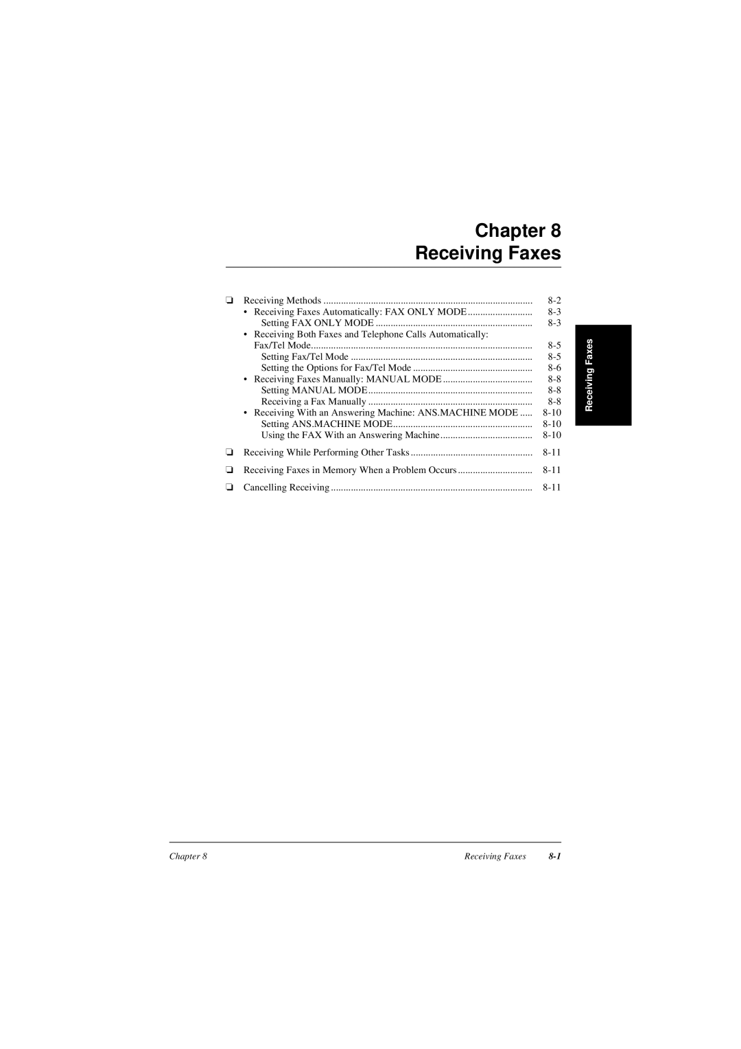 Canon L240, L290 manual Chapter Receiving Faxes 