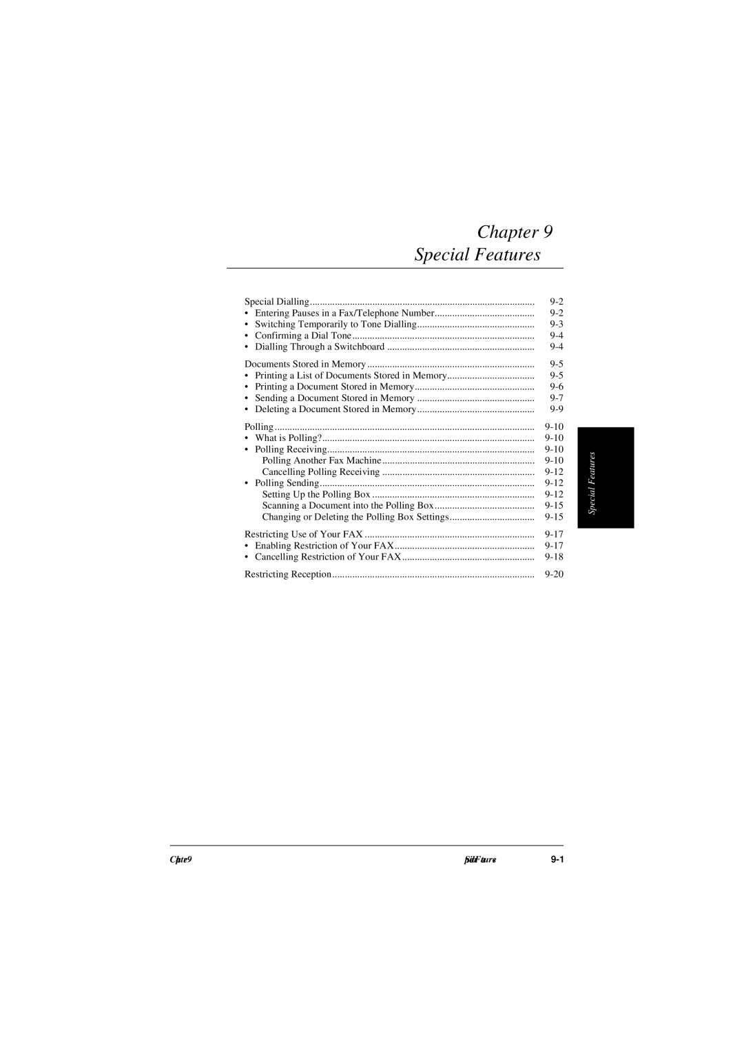 Canon L240, L290 manual Chapter Special Features 