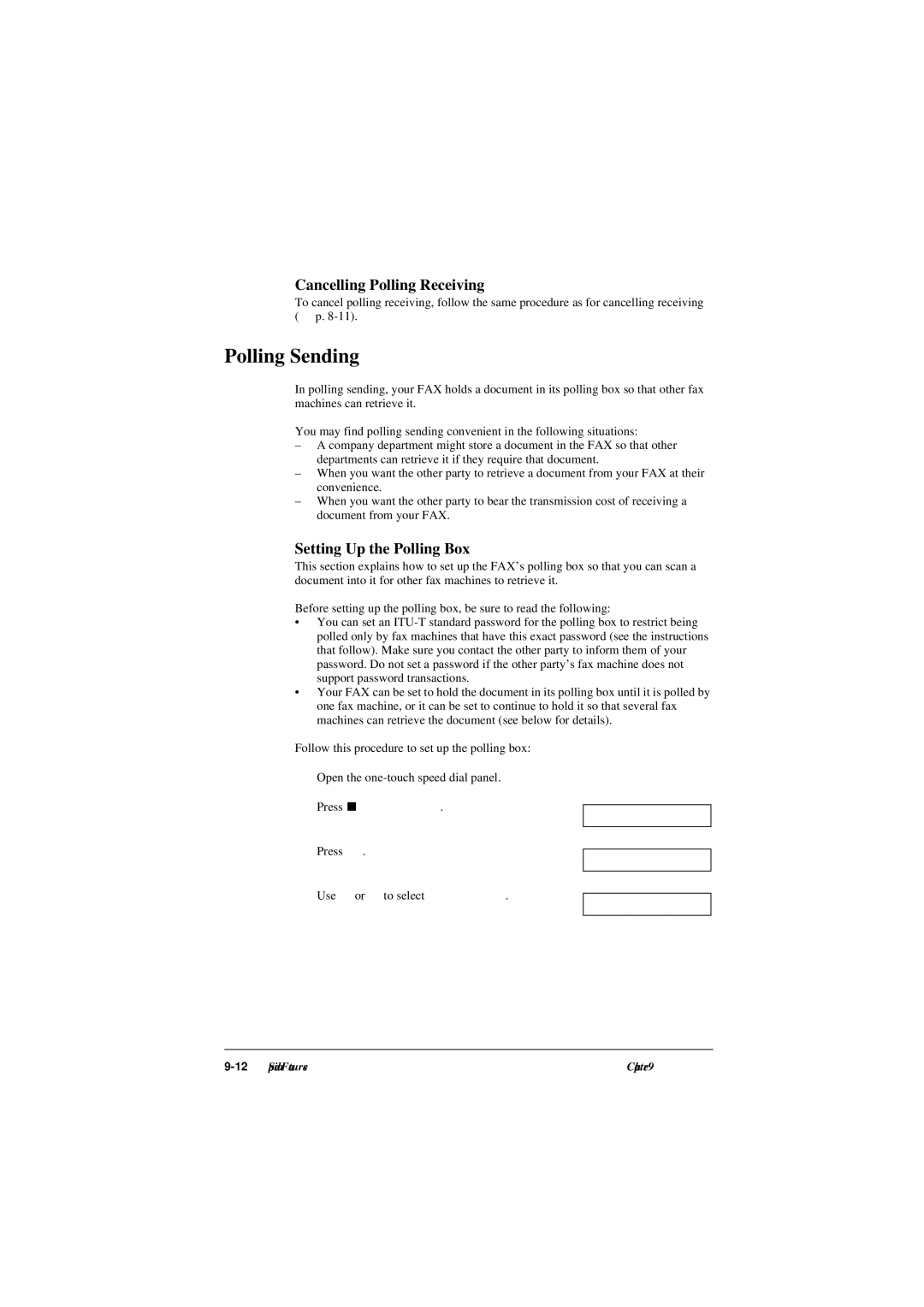 Canon L290, L240 manual Polling Sending, Setting Up the Polling Box 