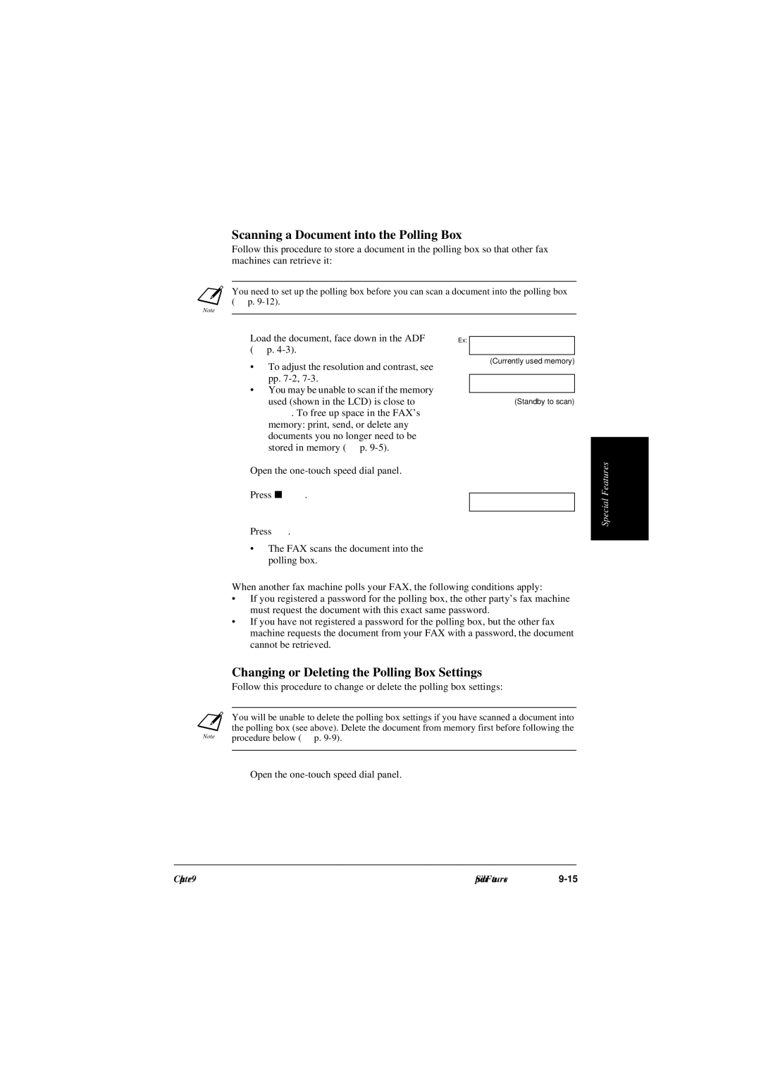 Canon L240, L290 manual Scanning a Document into the Polling Box 