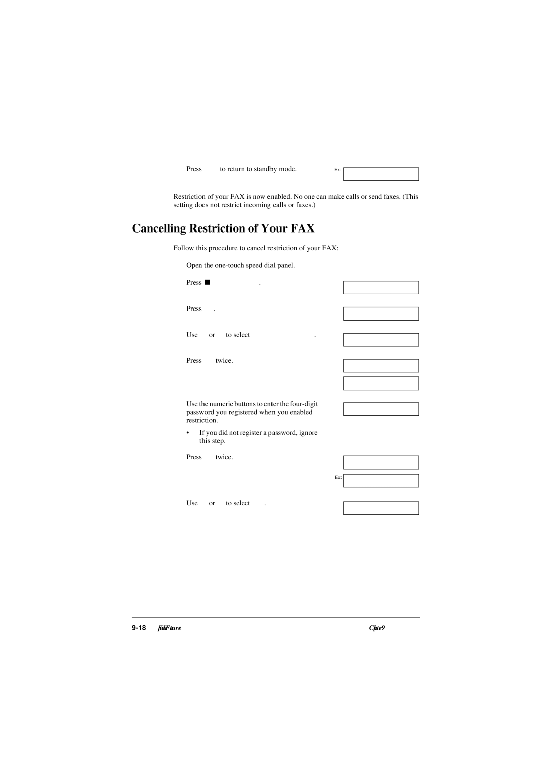 Canon L290, L240 manual Cancelling Restriction of Your FAX 