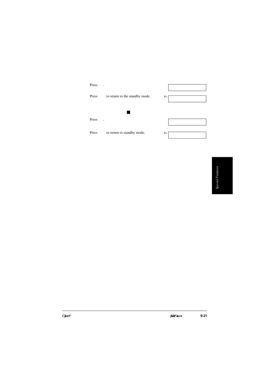 Canon L240, L290 manual Press Set Press Stop to return to the standby mode, Press Set Press Stop to return to standby mode 