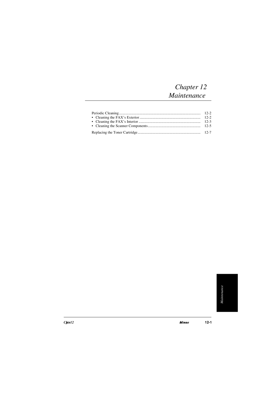 Canon L240, L290 manual Chapter, Maintenance 