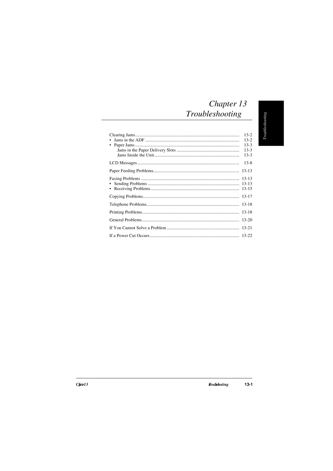 Canon L240, L290 manual Chapter, Troubleshooting 