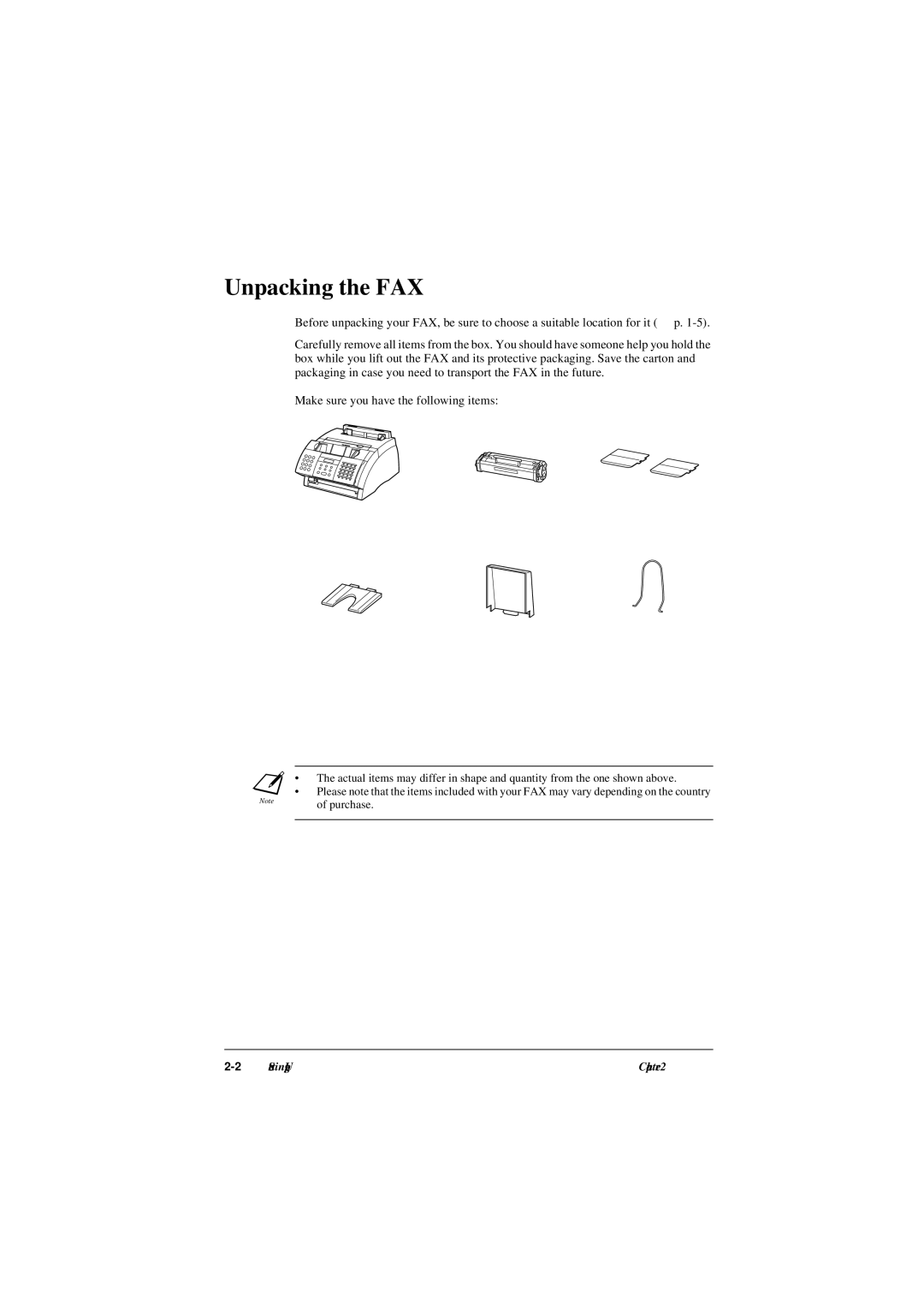 Canon L290, L240 manual Unpacking the FAX 