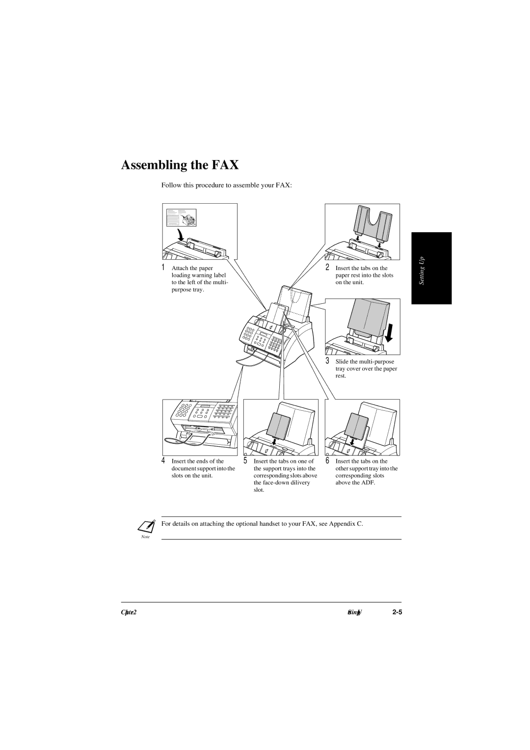 Canon L240, L290 manual Assembling the FAX, Follow this procedure to assemble your FAX 