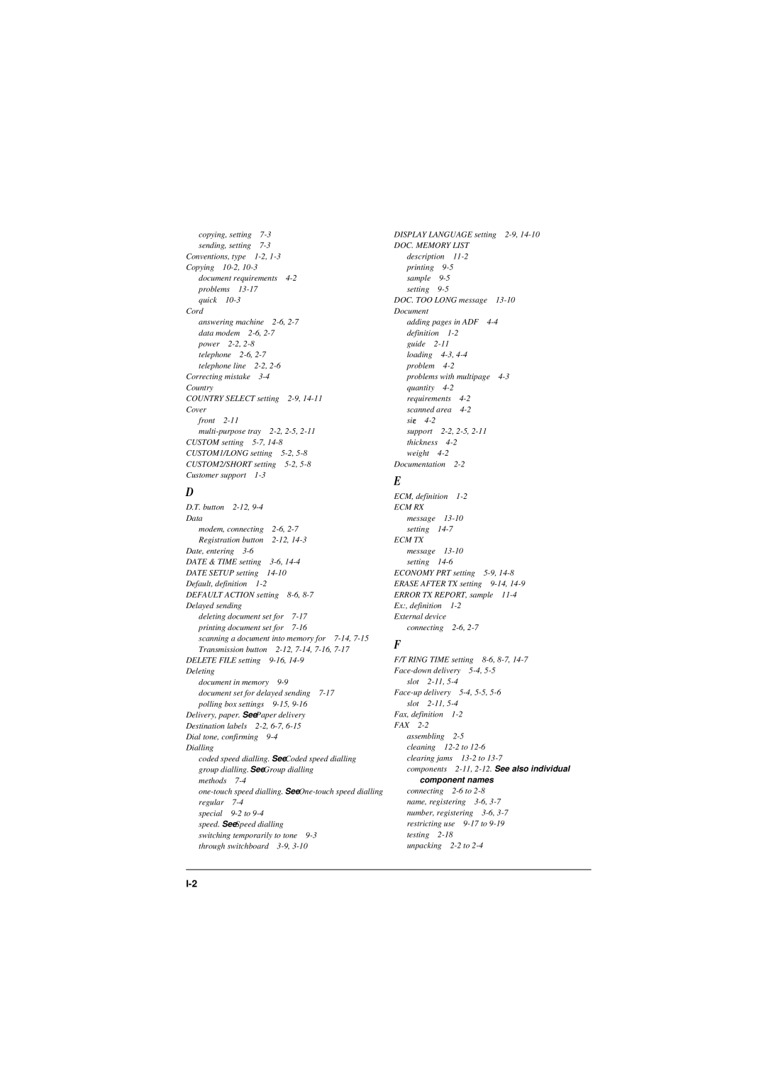 Canon L290, L240 manual Ecm Rx 