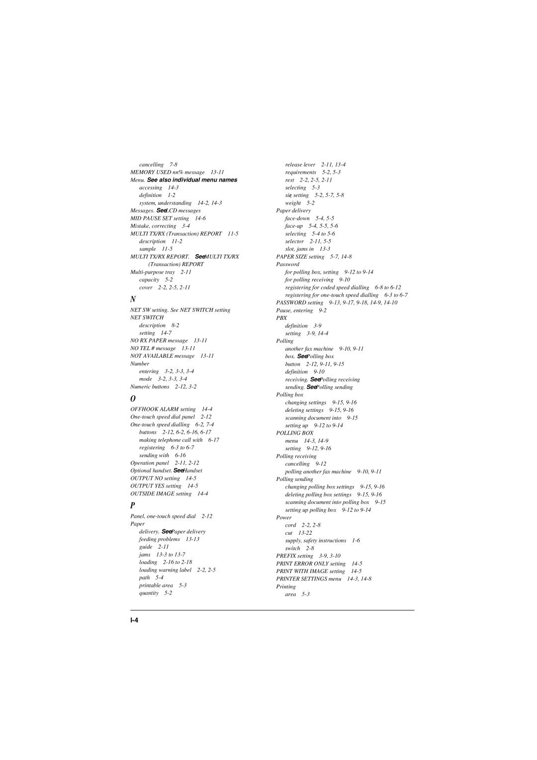 Canon L290, L240 manual Menu. See also individual menu names 