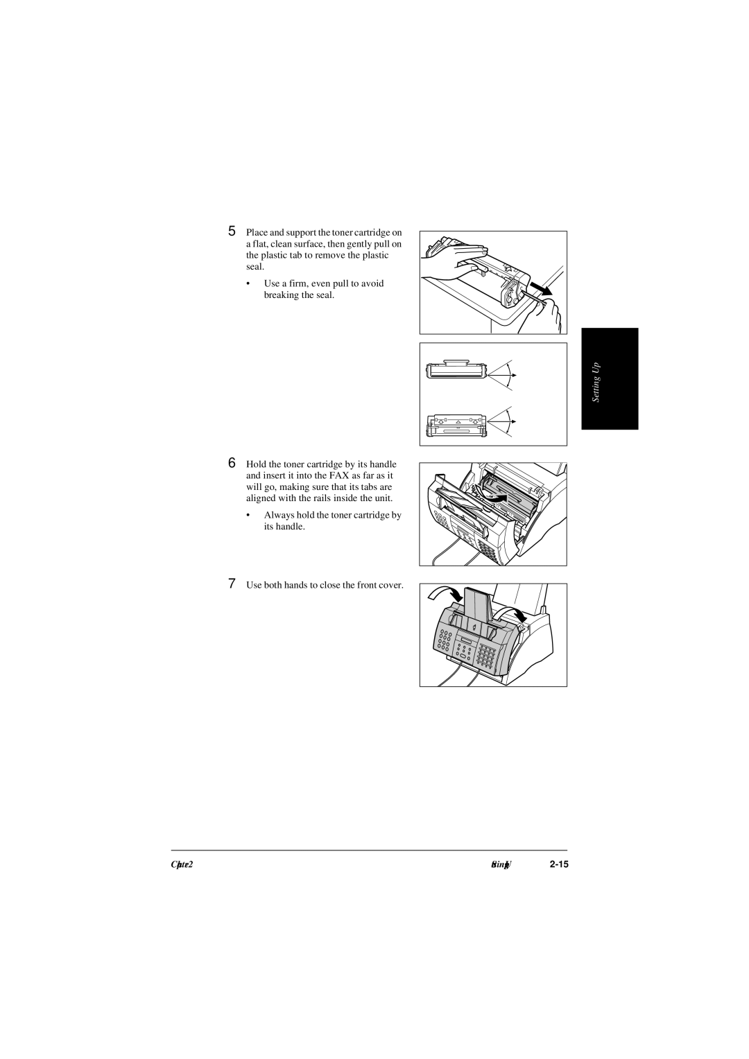 Canon L240, L290 manual Setting 