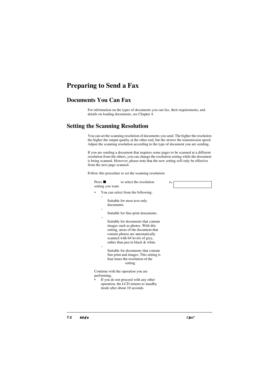 Canon L290, L240 manual Preparing to Send a Fax, Documents You Can Fax, Setting the Scanning Resolution 