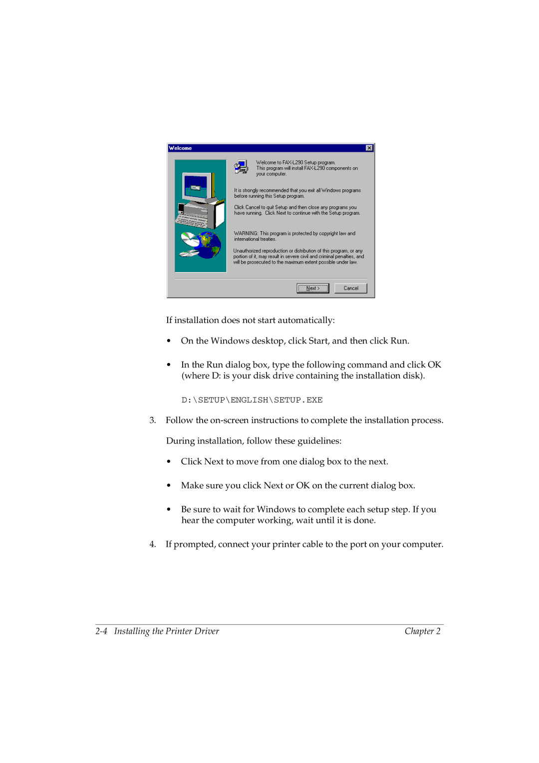 Canon L290 manual Setup\English\Setup.Exe 