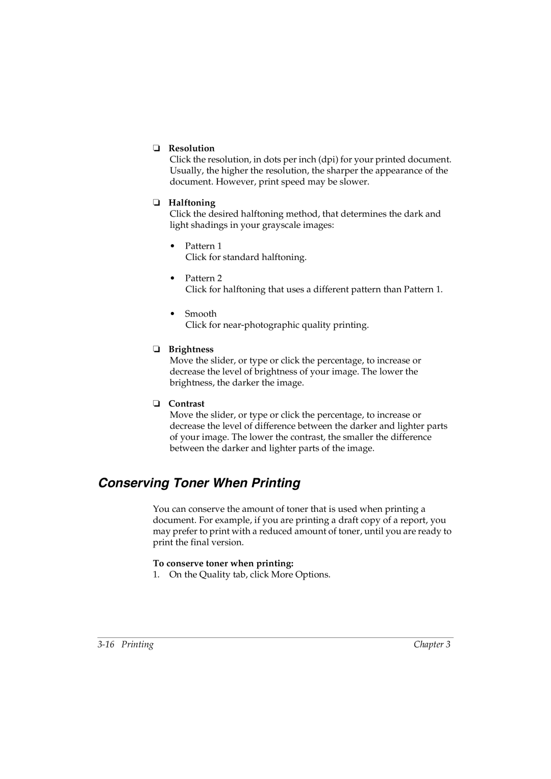 Canon L290 manual Conserving Toner When Printing 