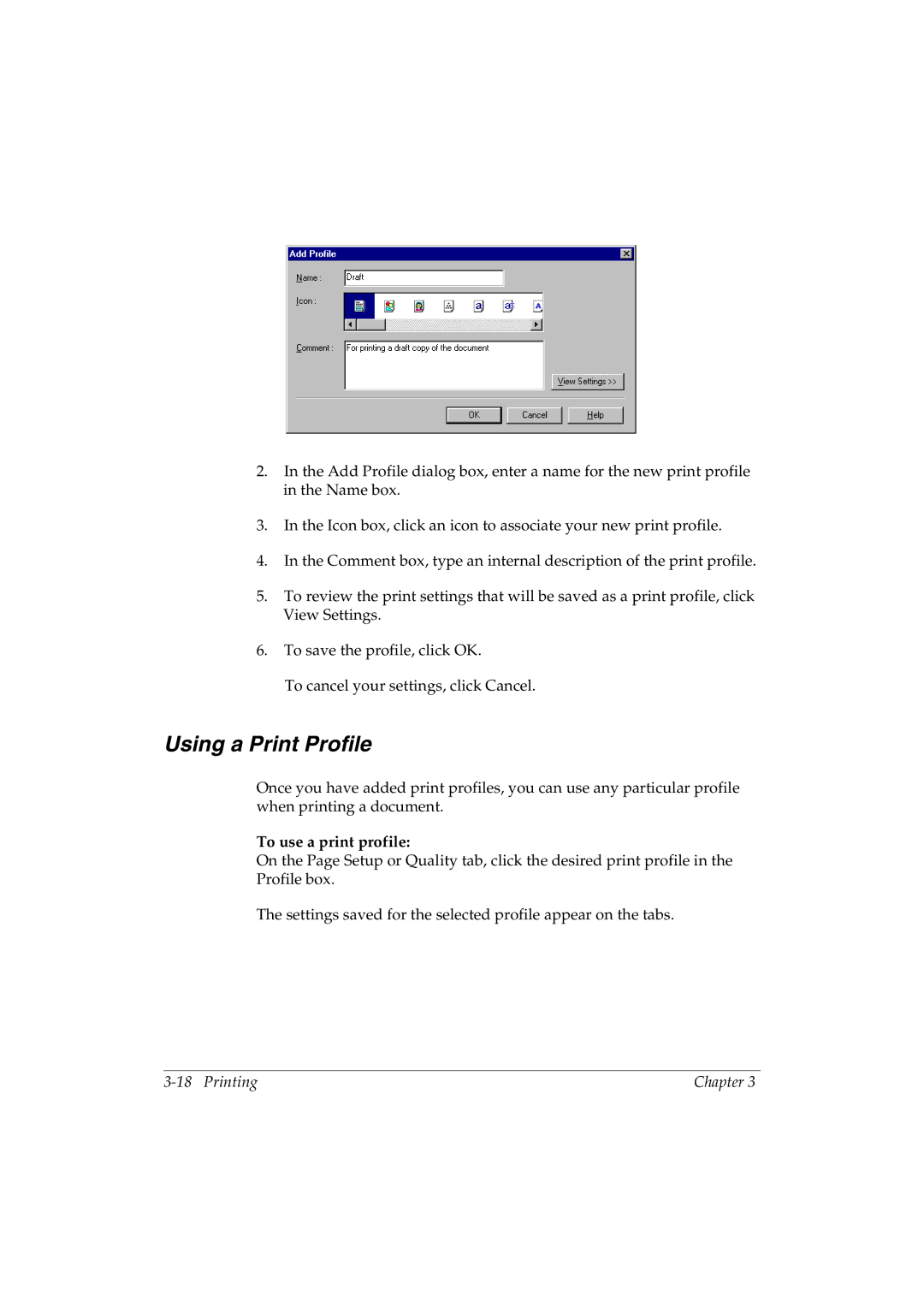 Canon L290 manual Using a Print Profile, To use a print profile 