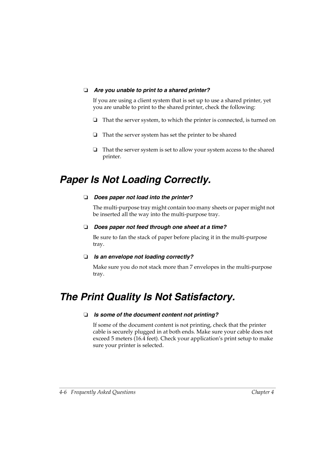 Canon L290 manual Paper Is Not Loading Correctly, Print Quality Is Not Satisfactory 