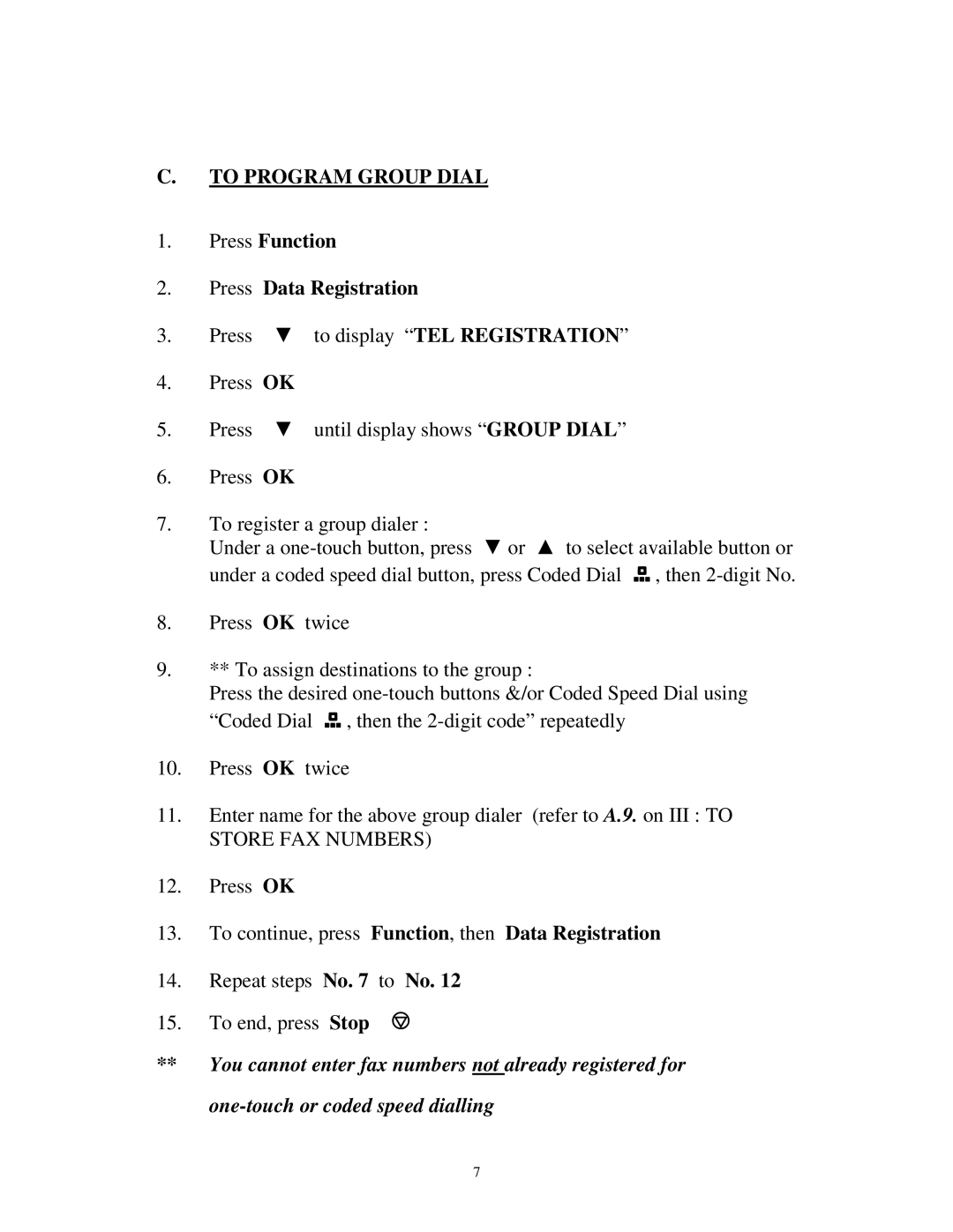 Canon L295 manual To Program Group Dial 