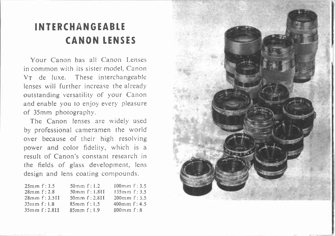 Canon L2, L3, L-1 manual 