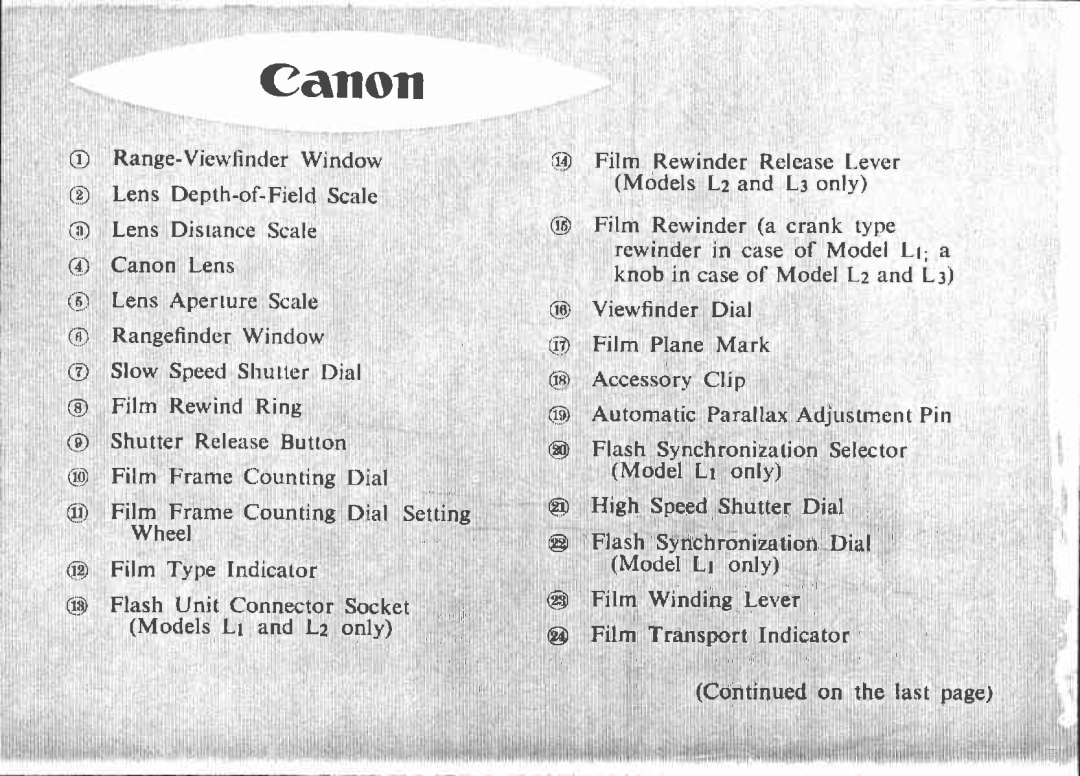 Canon L-1, L3, L2 manual 