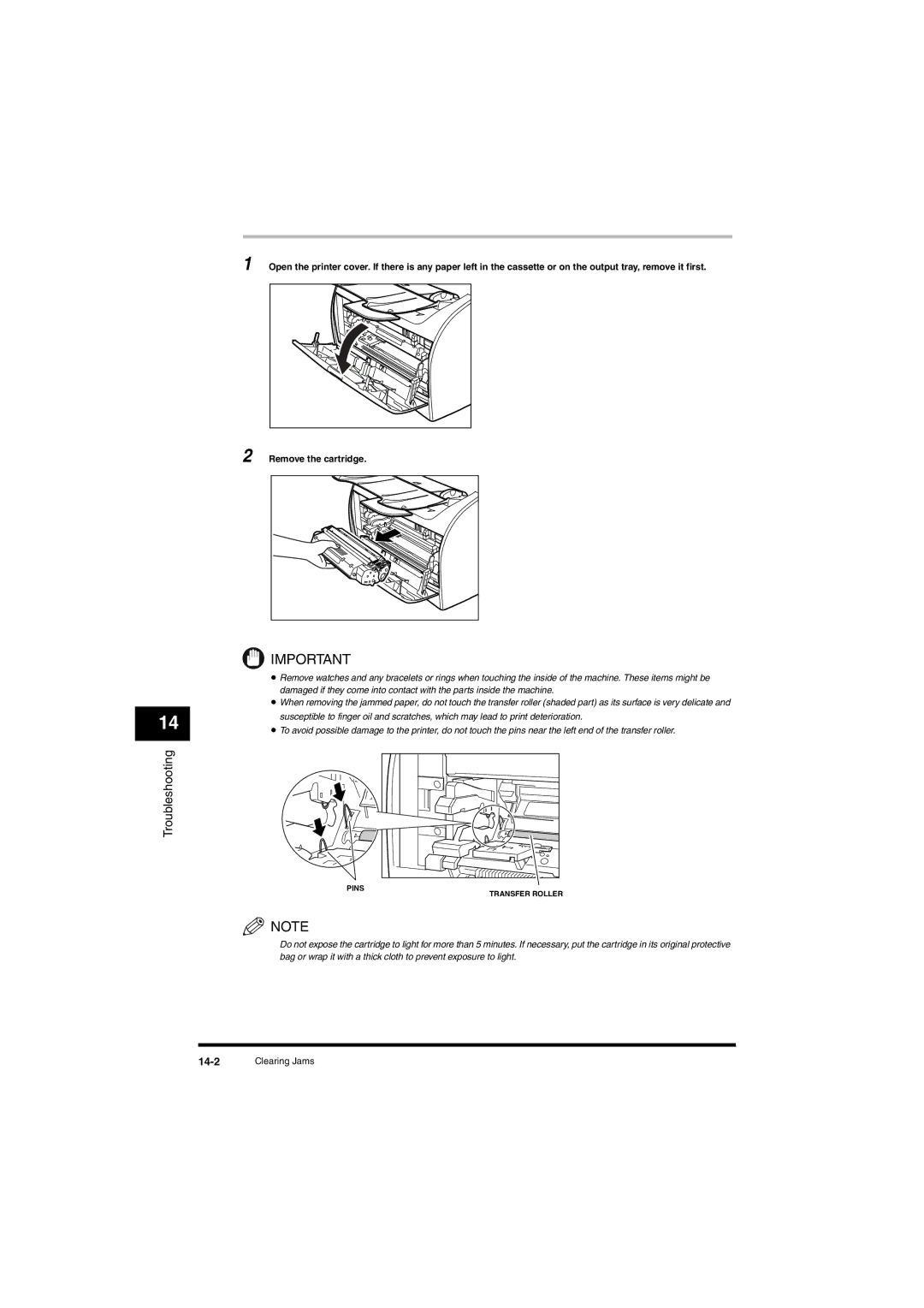 Canon L380S manual Troubleshooting, 14-2 