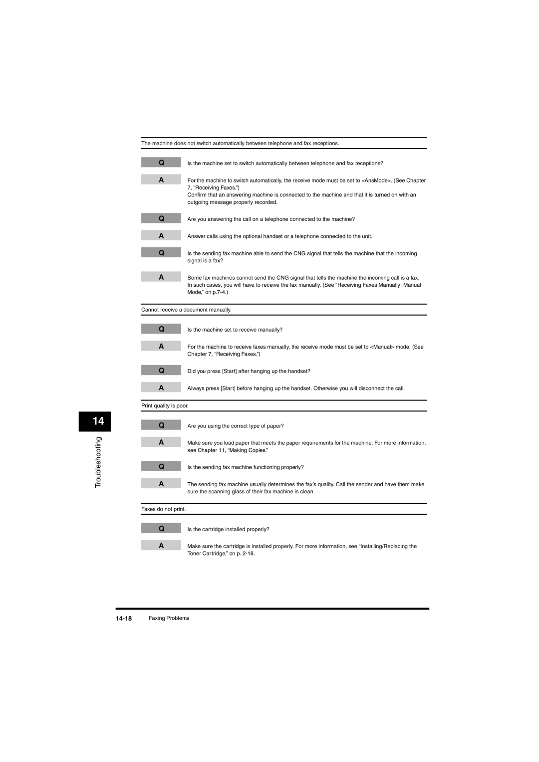 Canon L380S manual Troubleshooting 