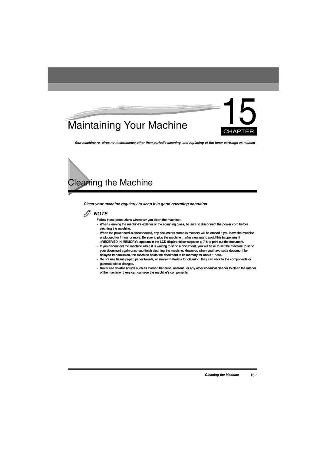 Canon L380S manual Maintaining Your Machine 