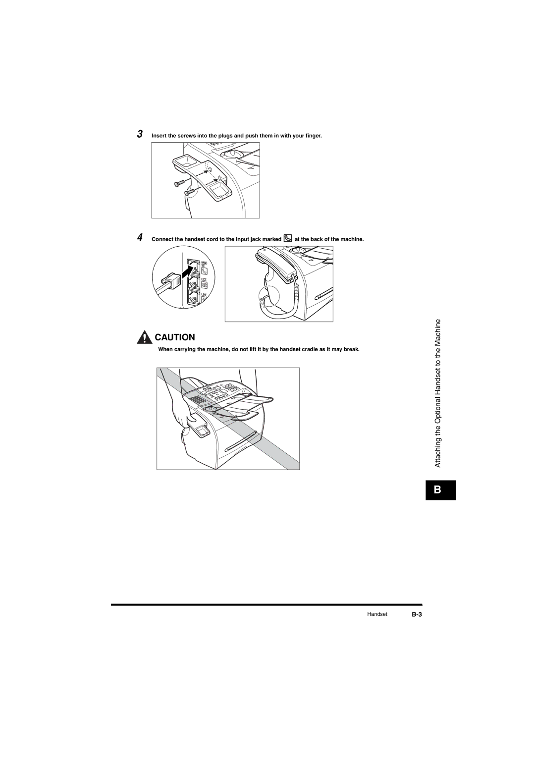 Canon L380S manual Handset B-3 