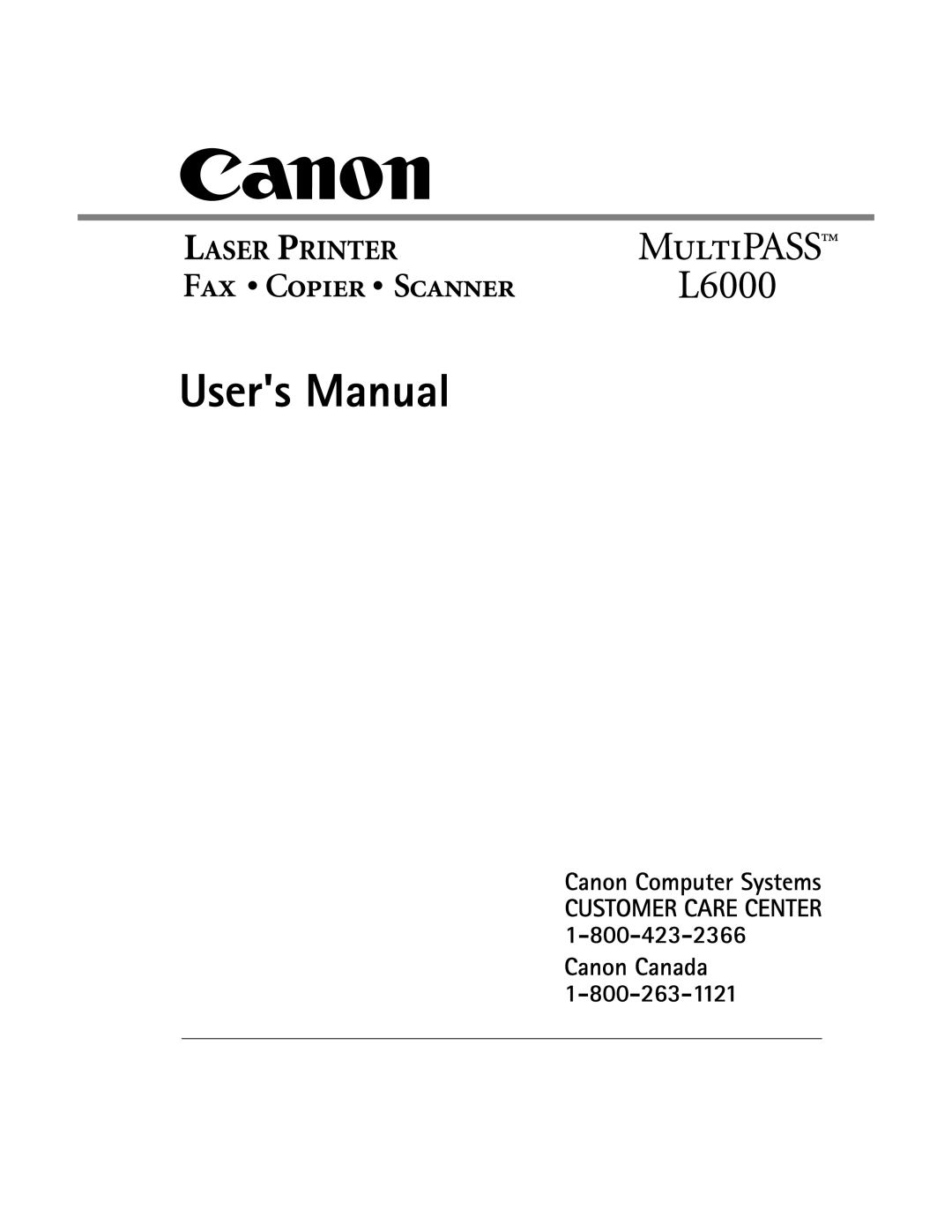 Canon L6000 manual 