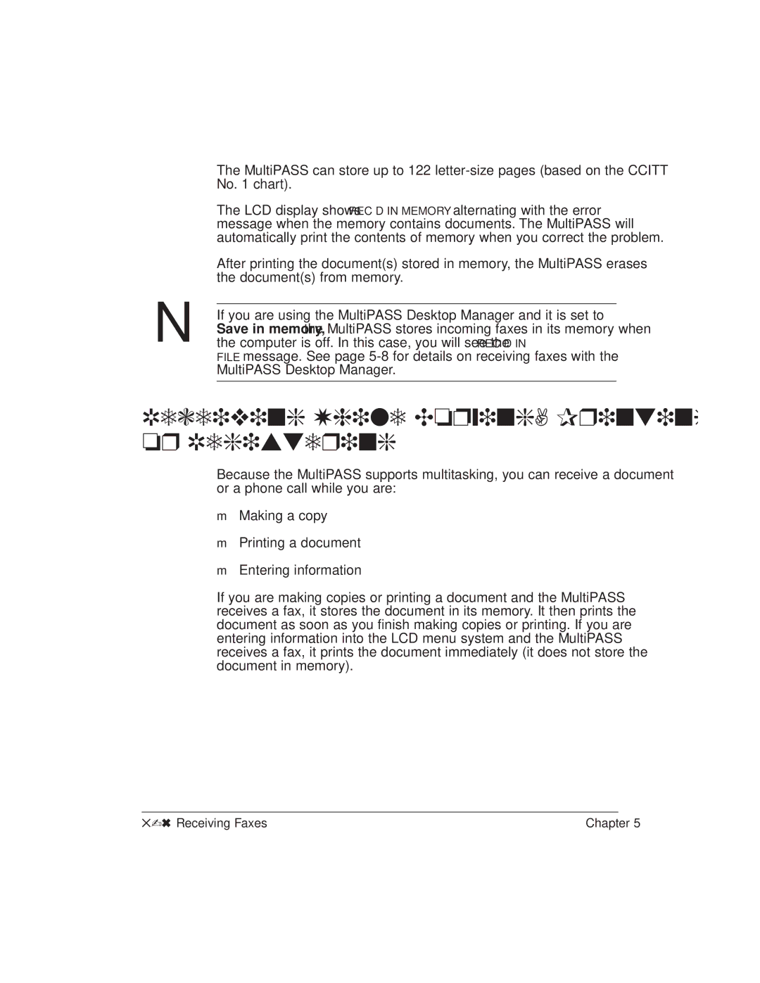 Canon L6000 manual Receiving While Copying, Printing, or Registering 