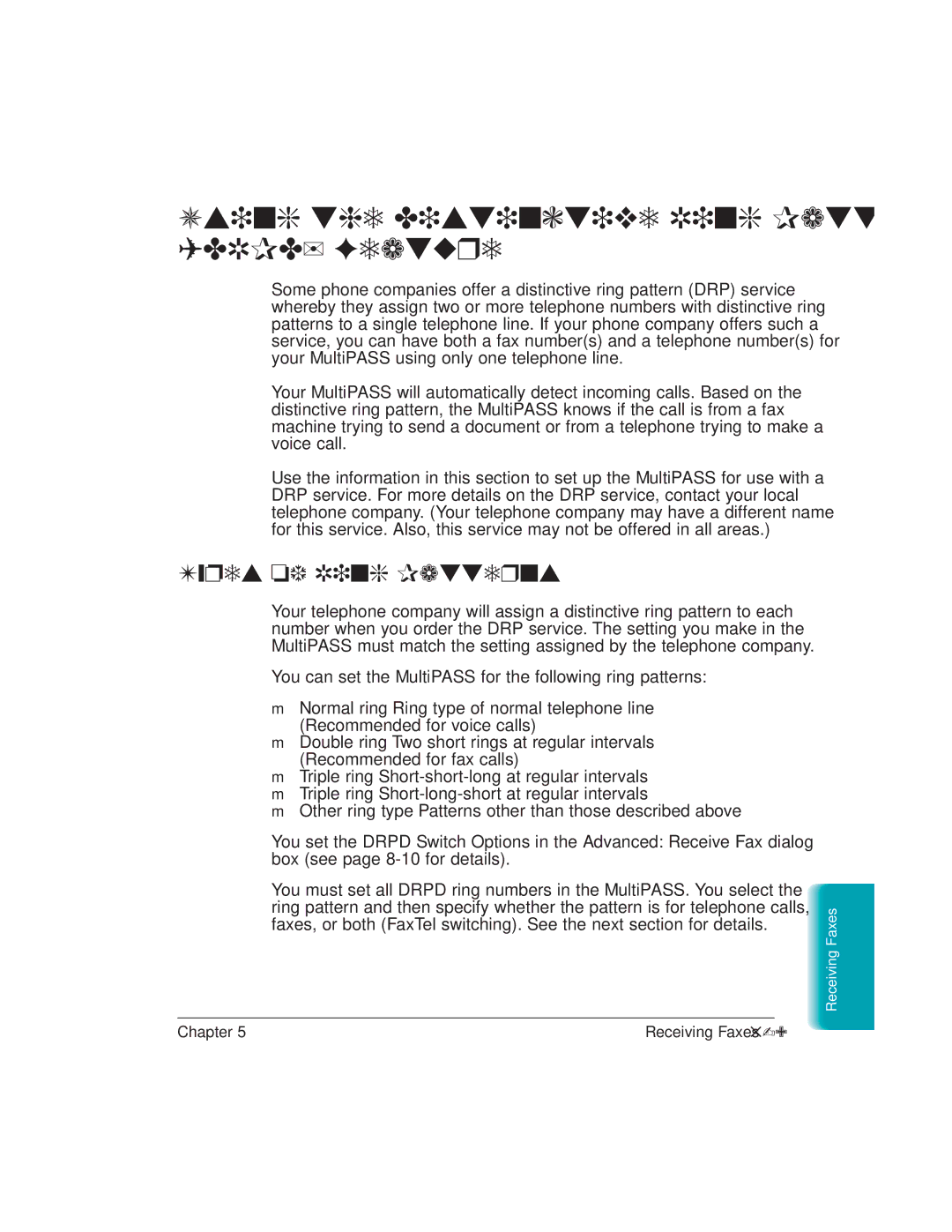 Canon L6000 manual Using the Distinctive Ring Pattern Detection Drpd Feature, Types of Ring Patterns 