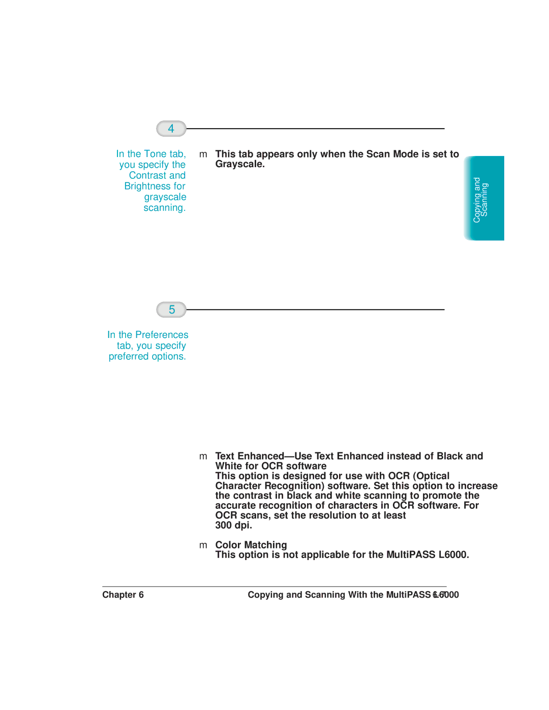 Canon L6000 manual This tab appears only when the Scan Mode is set to Grayscale 