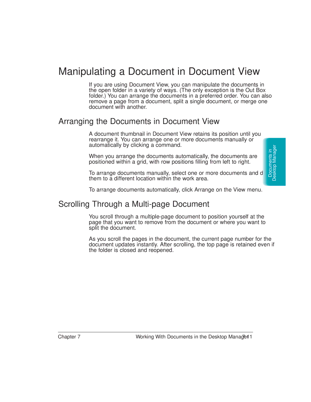 Canon L6000 manual Arranging the Documents in Document View, Scrolling Through a Multi-page Document 