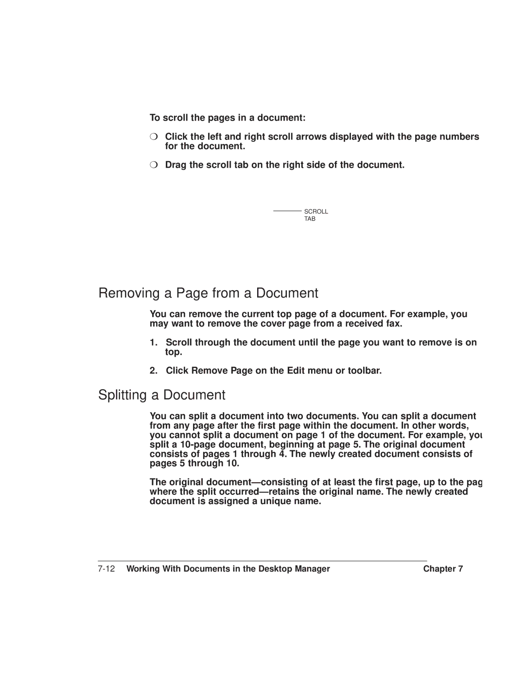 Canon L6000 manual Removing a Page from a Document, Splitting a Document 