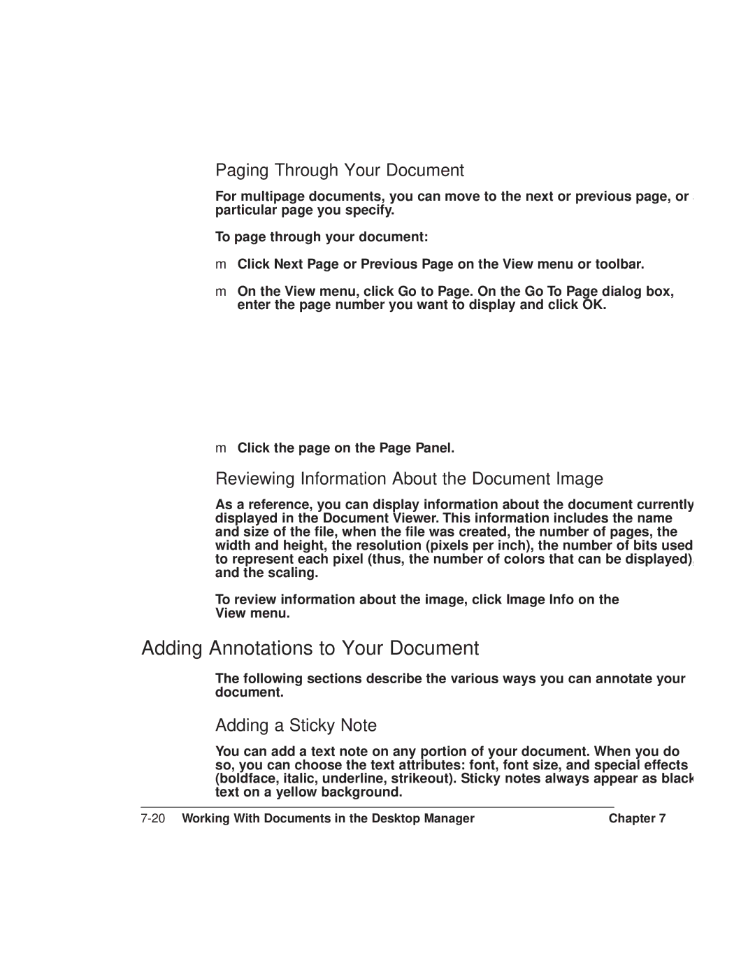 Canon L6000 manual Adding Annotations to Your Document, Paging Through Your Document, Adding a Sticky Note 