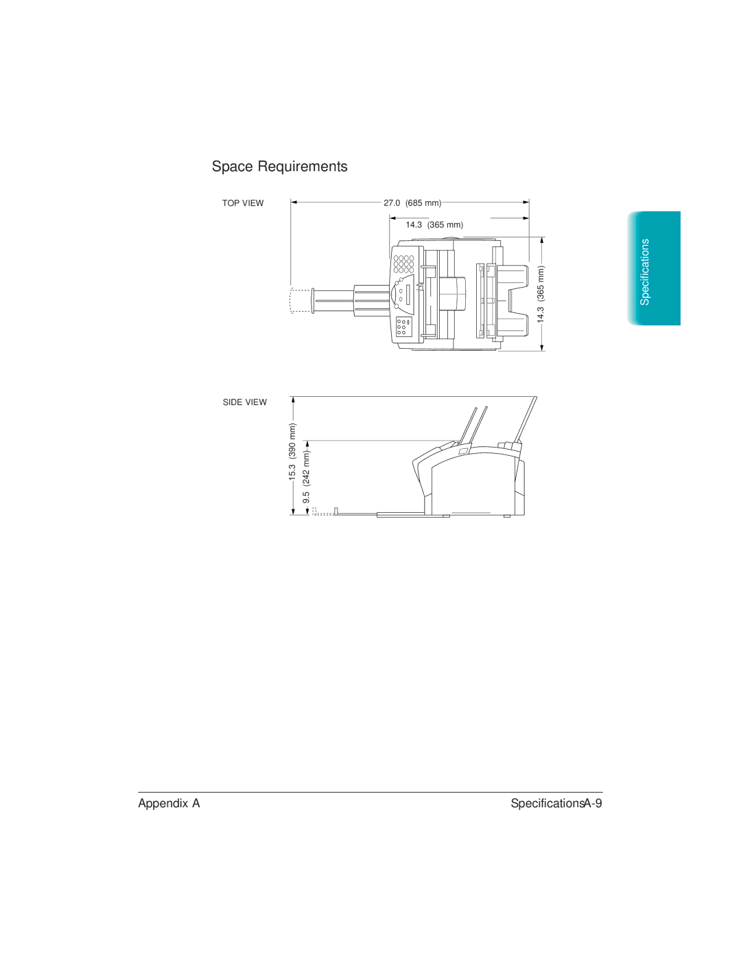 Canon L6000 manual Space Requirements 