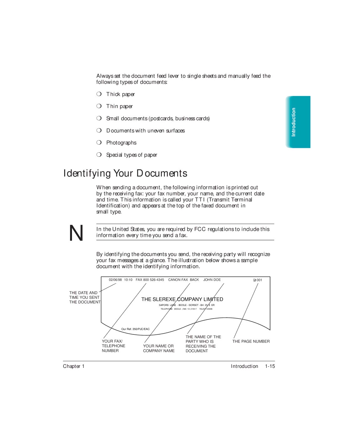 Canon L6000 manual Identifying Your Documents, Slerexe Company Limited 