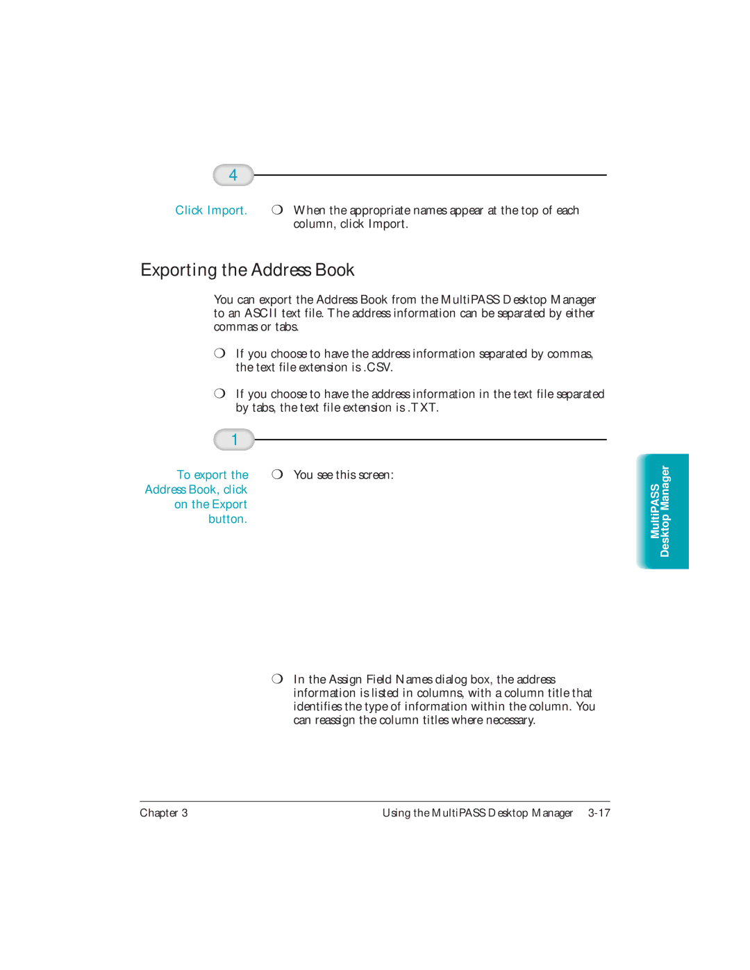 Canon L6000 manual Exporting the Address Book, Click Import, On the Export button 