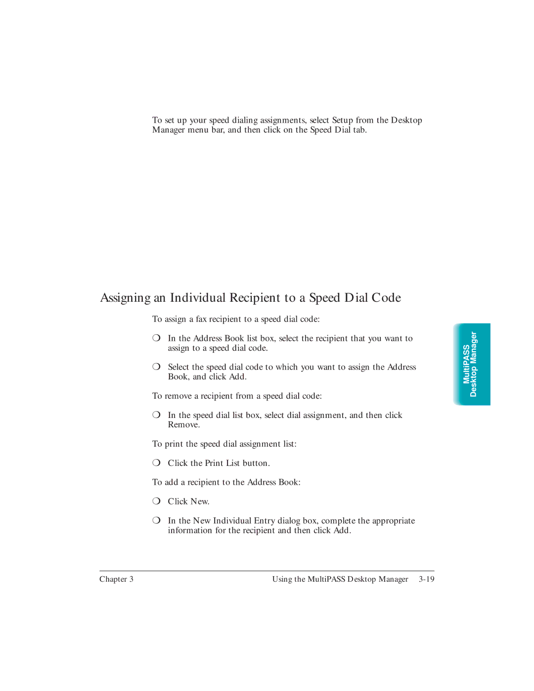 Canon L6000 manual Assigning an Individual Recipient to a Speed Dial Code 