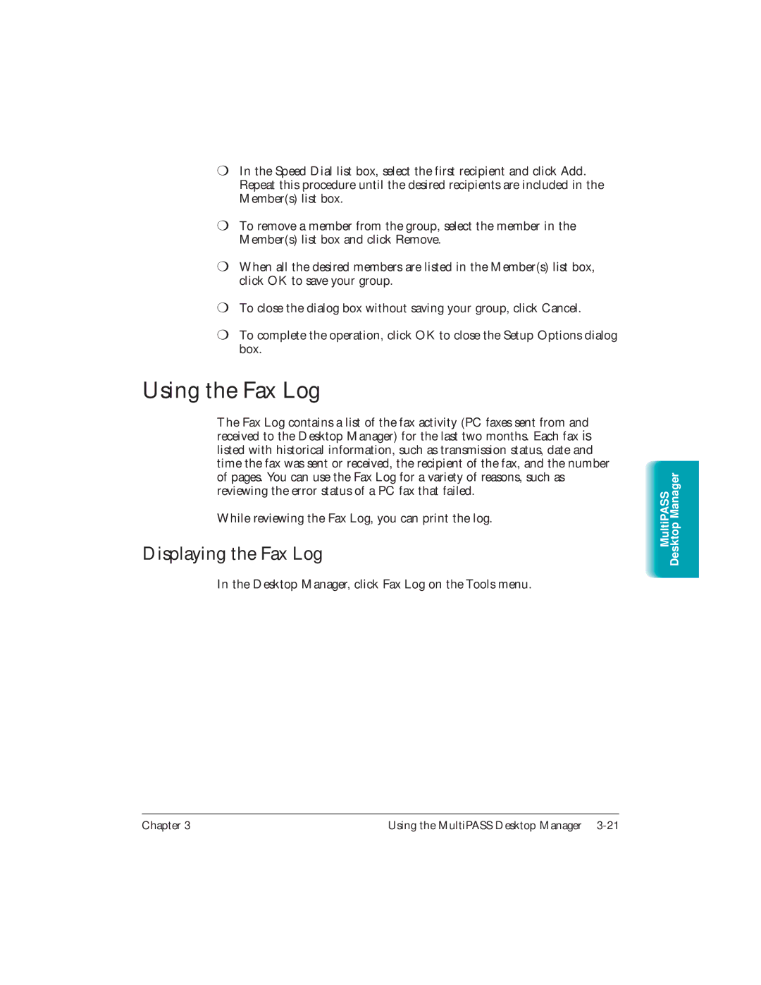 Canon L6000 manual Using the Fax Log, Displaying the Fax Log 