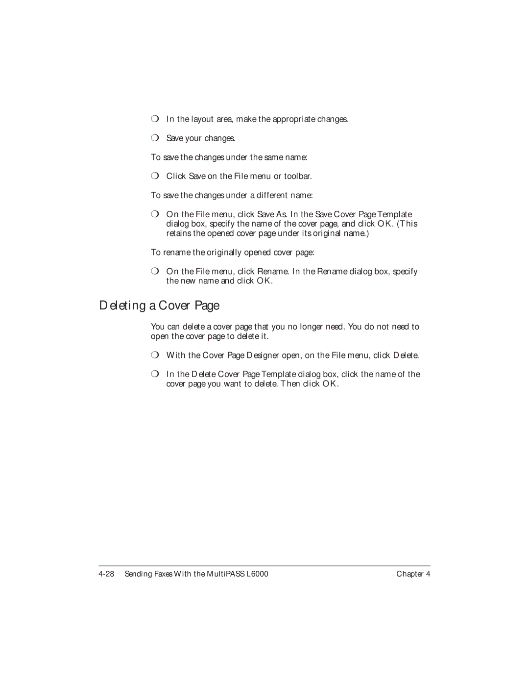 Canon L6000 manual Deleting a Cover 