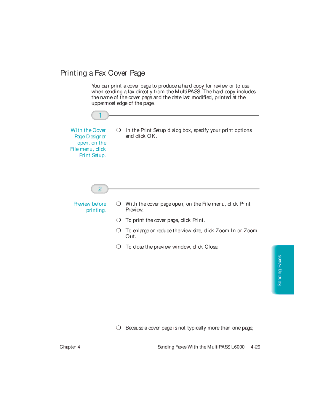 Canon L6000 manual Printing a Fax Cover 