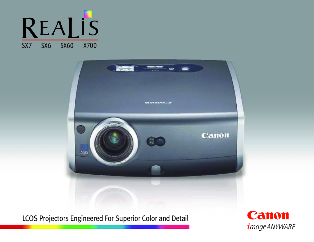 Canon LCOS Projectors manual Lcos Projectors Engineered For Superior Color and Detail 