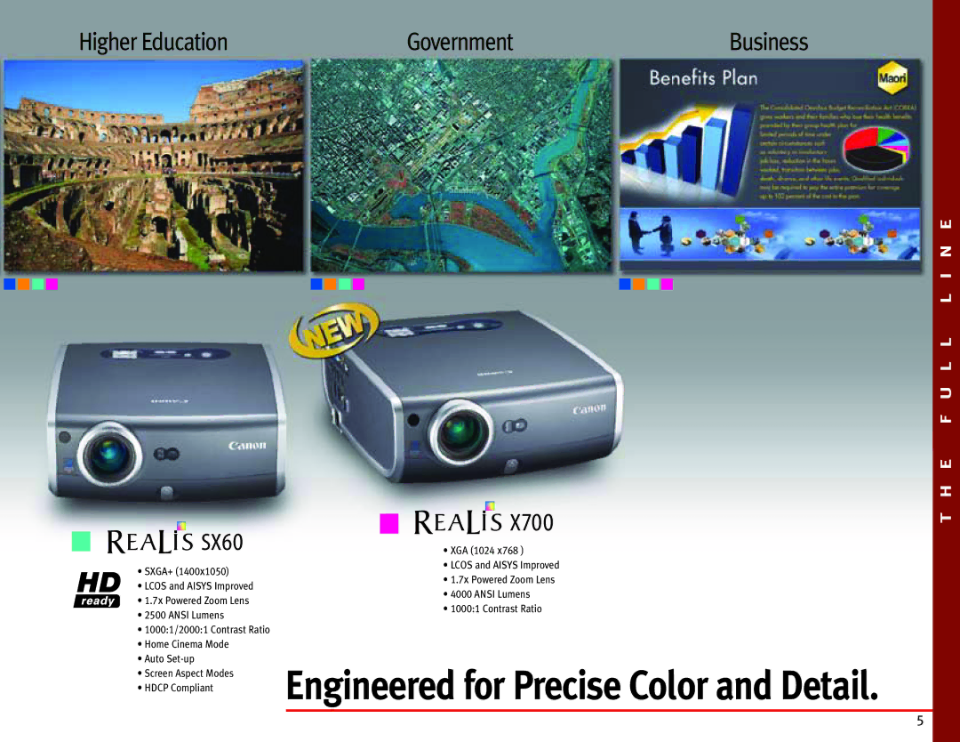 Canon LCOS Projectors manual Higher Education Government, Business 