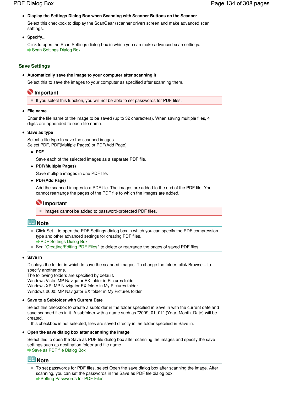 Canon LiDE 700F manual 134 of 308 pages, Open the save dialog box after scanning the image 