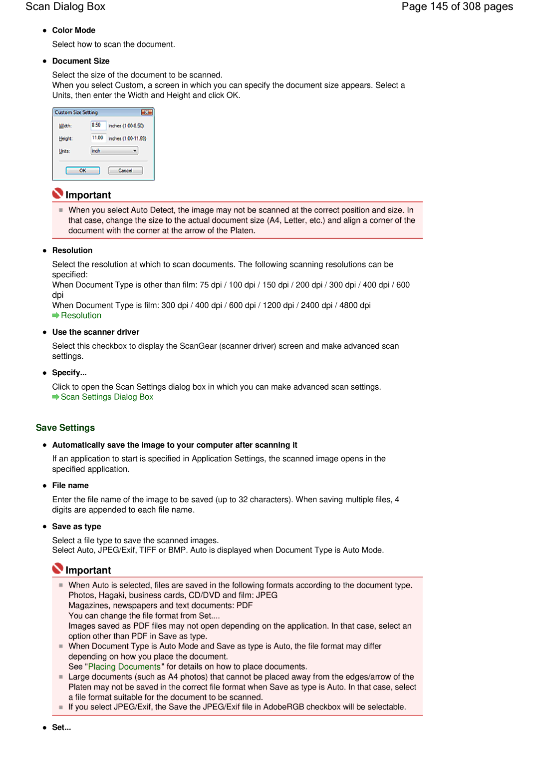 Canon LiDE 700F manual Scan Dialog Box 145 of 308 pages, Color Mode 