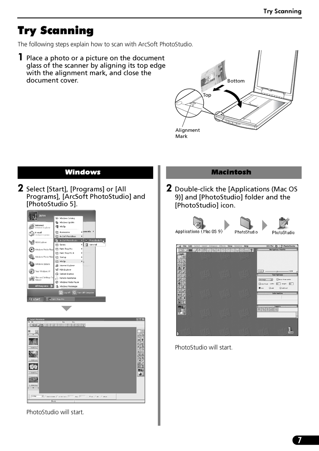 Canon LIDE 80 manual Try Scanning, Windows 