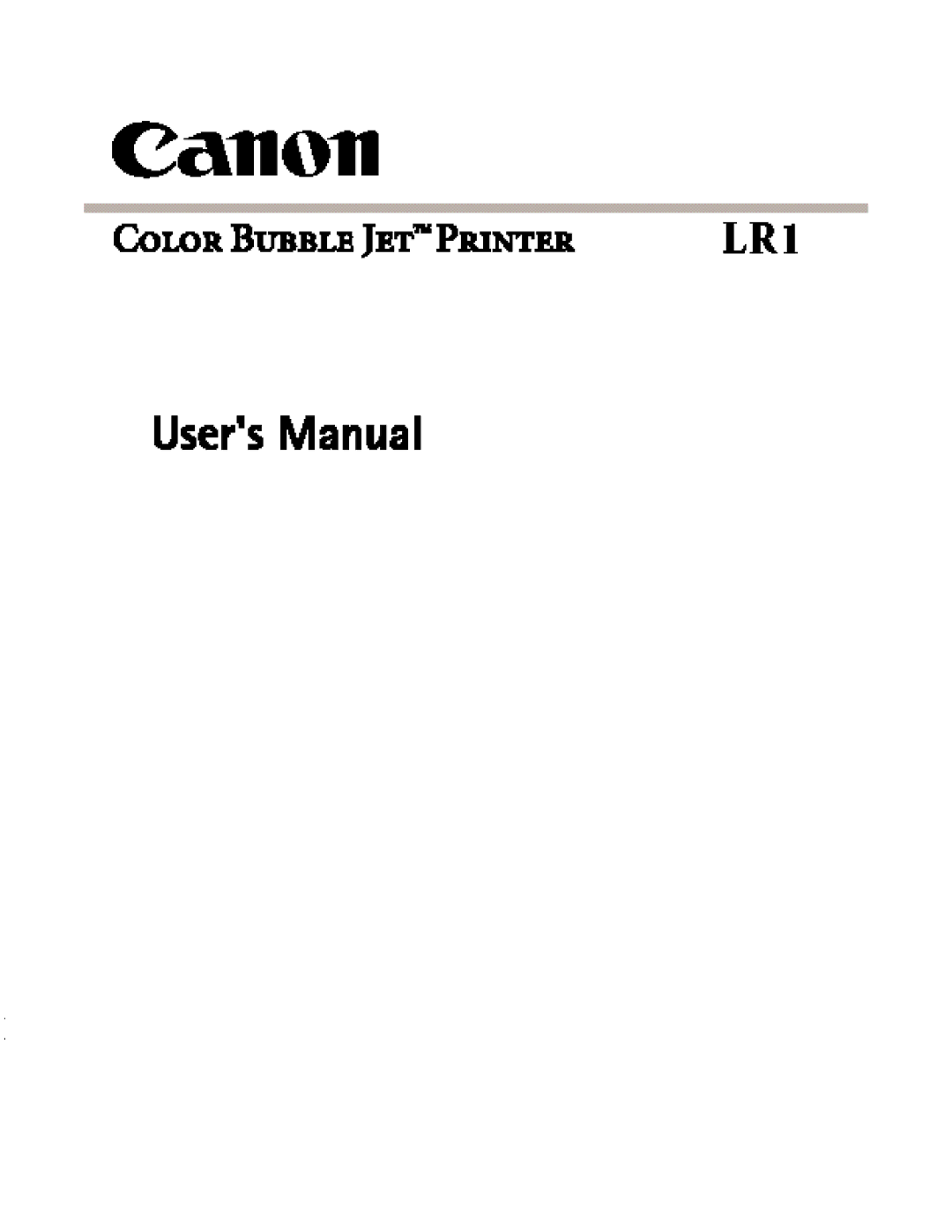 Canon LR1 user manual 