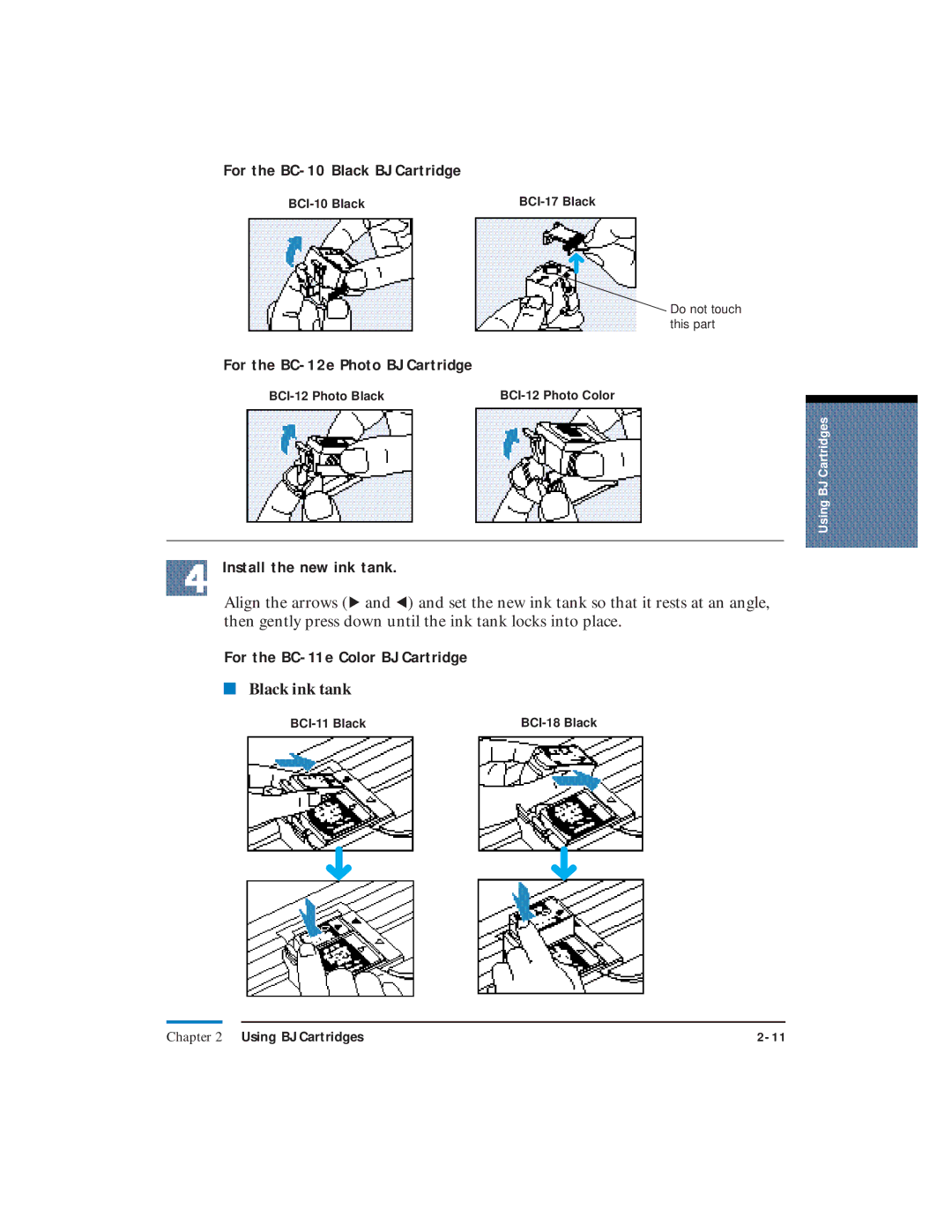 Canon LR1 user manual Install the new ink tank 