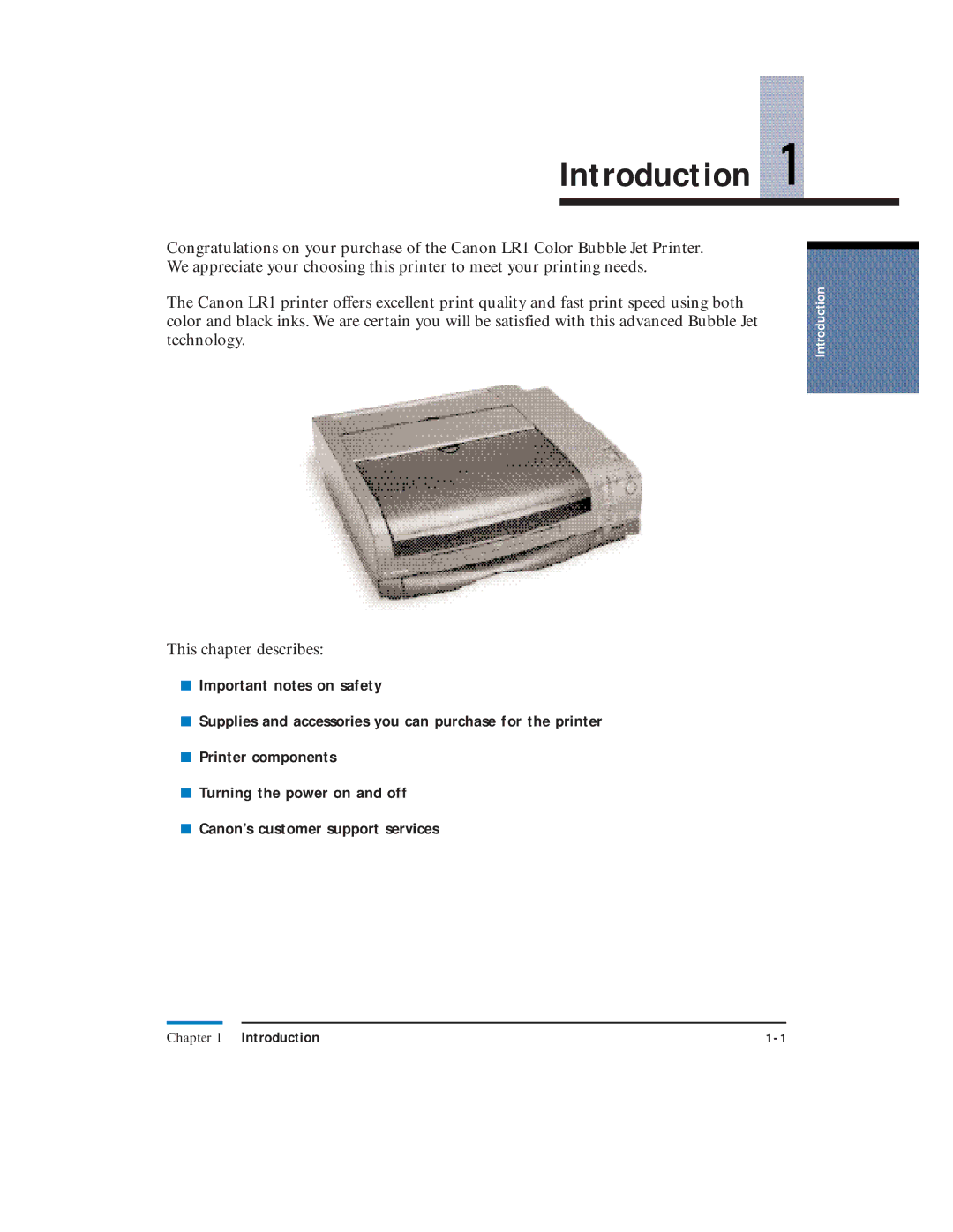 Canon LR1 user manual Introduction 