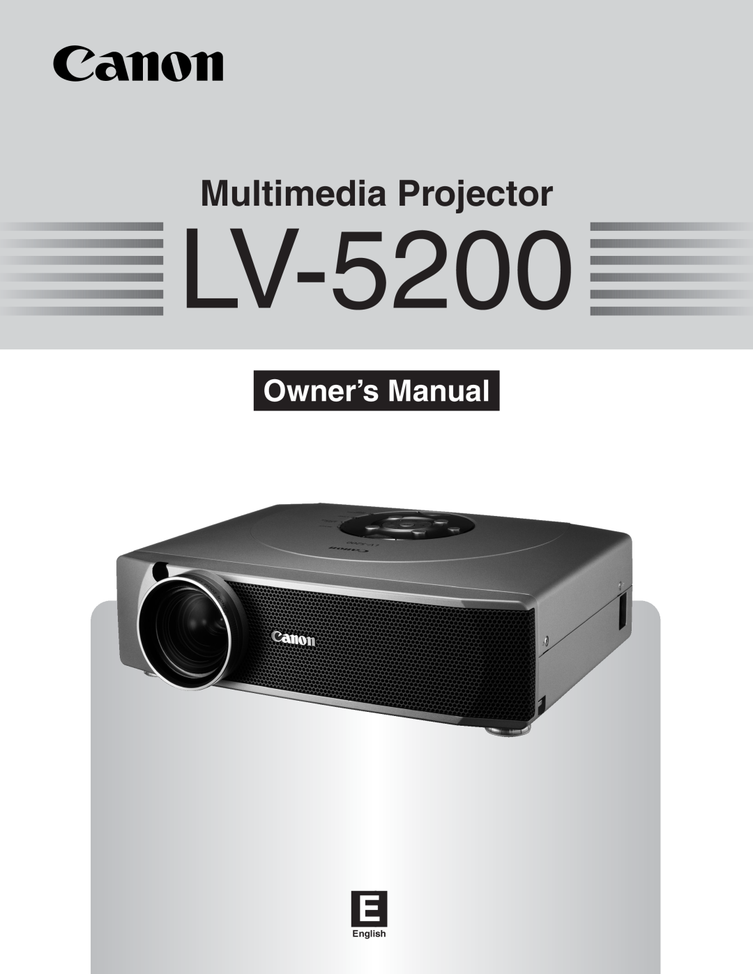 Canon LV-5200 owner manual Multimedia Projector, Owner’s Manual, English 