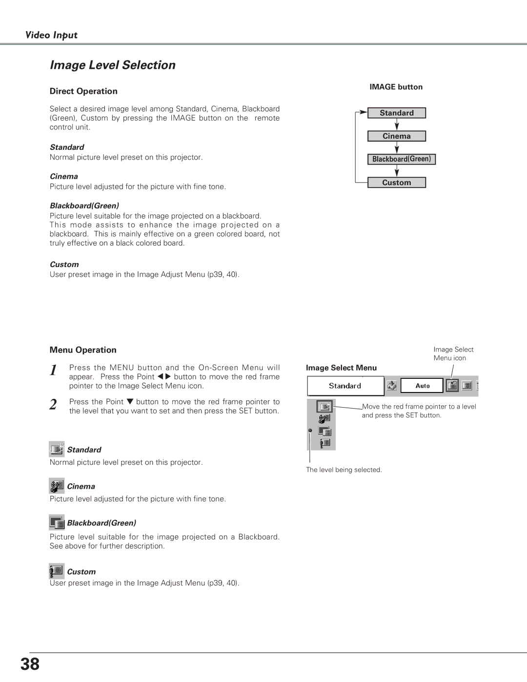 Canon LV-7220, LV-7225, LV-5220 owner manual Cinema, Picture level adjusted for the picture with fine tone 